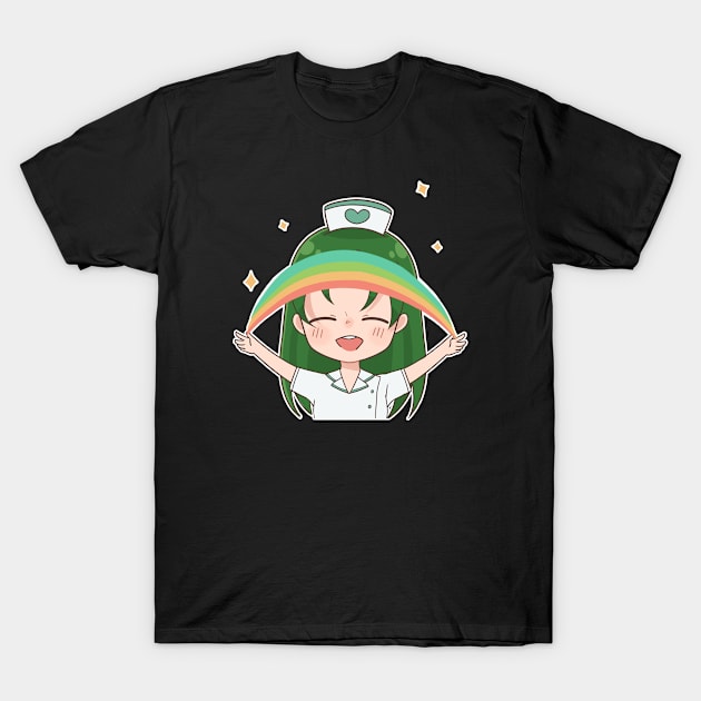 Rainbows! Nurse Mori Anime Character T-Shirt by zim9